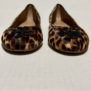 TORY BURCH Pony Hair Leopard Cheetah Animal Print Leather Flats